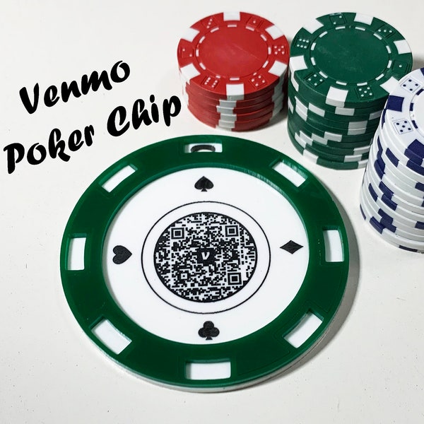 Custom Venmo QR Code Poker Chip Holder -  Get Bets Paid -  Christmas or Birthday Poker Gift Item - Poker Bag Tag - Poker Chip Holder