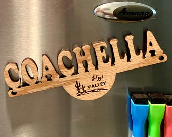 Coachella Valley Wooden Fridge Magnet: California Souvenir