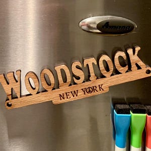 Explore the Spirit of Woodstock with this Nostalgic Fridge Magnet Sign - Perfect Woodstock Souvenir for Music Lovers and History Buffs!