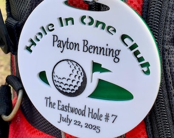 Etiqueta personalizada para bolsa de golf con hoyo en uno: Regalo de golf personalizado