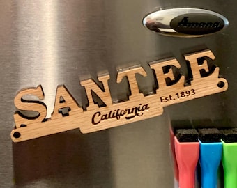 Santee California Wood Fridge Magnet: San Diego Souvenir Gift