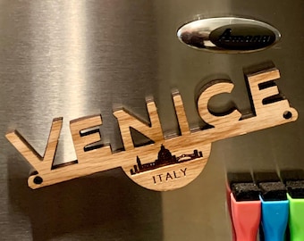 Venice Italy Wood Fridge Magnet: Travel Souvenir Gift
