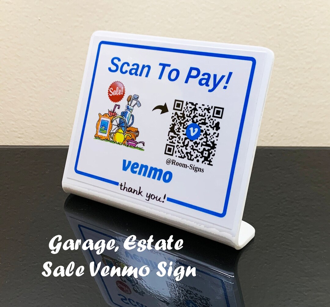 New Garage and Estate Sale Venmo QR Code Sign Easy Touch Etsy