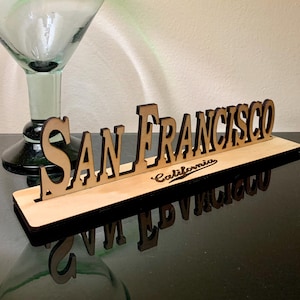 San Francisco, CA Wood Crafted Memorabilia Sign, Collectible Gift Idea, Historic US Cities Home Décor, Airbnb Furnishings, Apartment decor