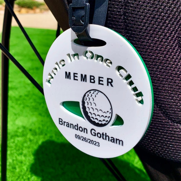 Personalized Hole In One Golf Bag Tag Gift Item,  Birthday Christmas Custom Hole In One Golf Gift - Engraved Name And Date
