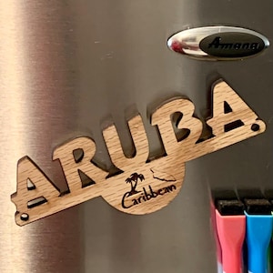 Aruba Fridge Magnet Sign, Aruba Island Decoration, Custom Aruba Gift, Aruba Souvenir, Gift For Aruba, Caribbean Island Gift, Aruba Wall Art