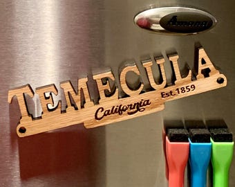 Temecula California Oak Plywood Fridge Magnet: Temecula Souvenir Gift