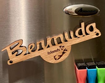 Bermuda Fridge Magnet Sign Bermuda Island Decoration, Custom Bermuda Gift, Bermuda Vacation Souvenir, Gift For Bermuda, Bermuda Holiday Gift