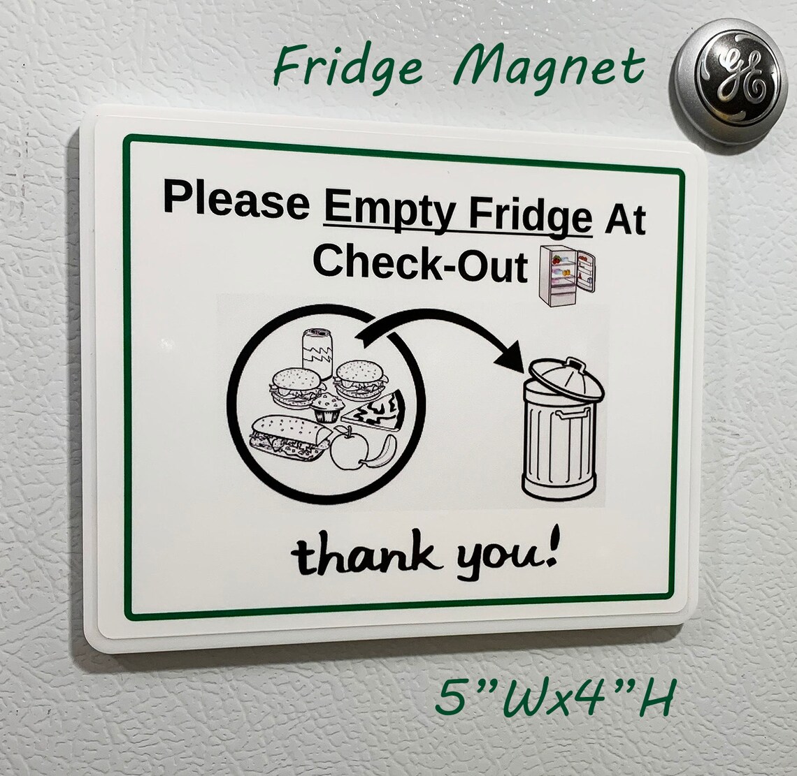 Clean Out Fridge Magnetic Acrylic Sign for Airbnb Bed and - Etsy