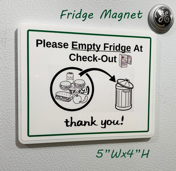 Clean Out Fridge Magnetic Acrylic Sign for Airbnb Bed and - Etsy