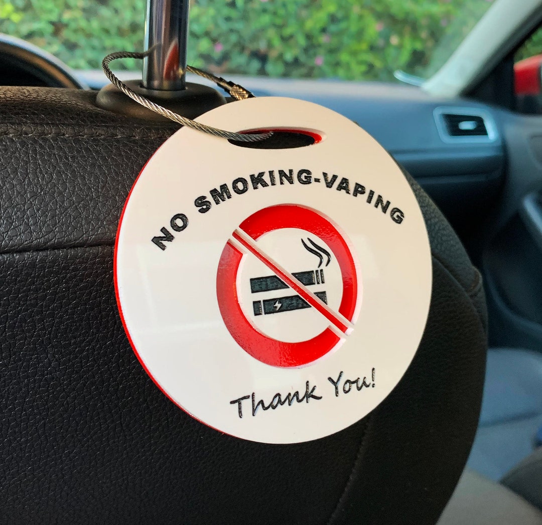 No Smoking or Vaping Acrylic Tag for Uber Lyft Taxi and Etsy