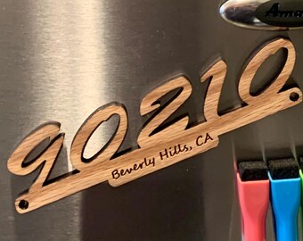Beverly Hills 90210 Wood Fridge Magnet: California Souvenir