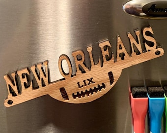 Deluxe New Orleans Super Bowl LIX 2025 Wood Crafted Fridge Magnet For Gifts, Collectibles, Memorabilia  Super Bowl Party Favors, Swag