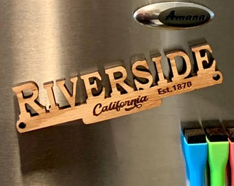 Riverside California Wood Fridge Magnet: City Souvenir Gift