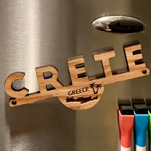 Crete Fridge Magnet Sign, Crete Greek Island Decoration, Custom Crete Gift, Crete Vacation Souvenir, Gift For Crete, Crete Greek Islands