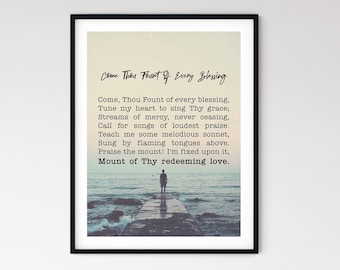 Impresión del himno "Ven, Fuente" - Arte mural cristiano inspirador (descarga digital)