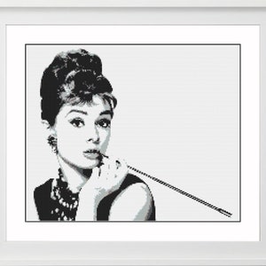 Breakfast at Tiffany&#39;s - Audrey Hepburn  - Cross Stitch Pattern - PDF Pattern Only