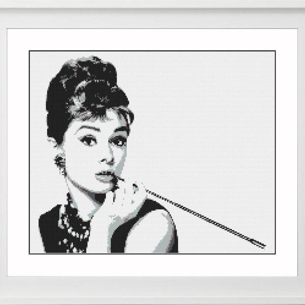 Petit déjeuner chez Tiffany - Audrey Hepburn - Cross Stitch Pattern - PDF Pattern Only