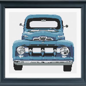 Classic Blue Truck Cross Stitch Pattern - Pattern Only