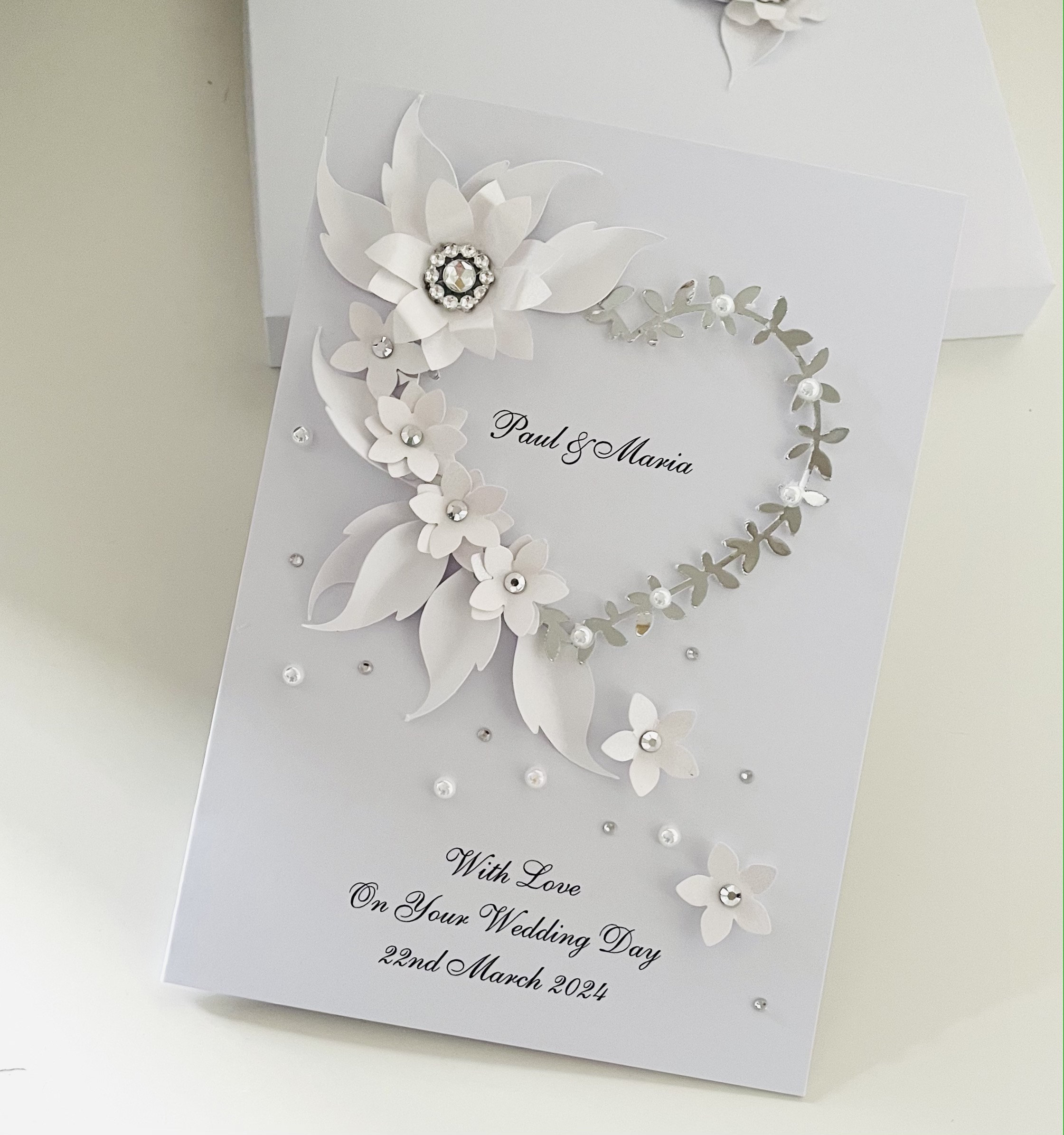 Wedding Day Card Luxury Handmade Personalised Card Engagement ...