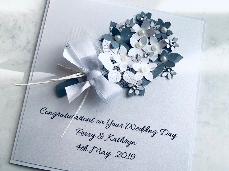 Personalised Handmade Wedding Card Elegant Luxury Card | Etsy