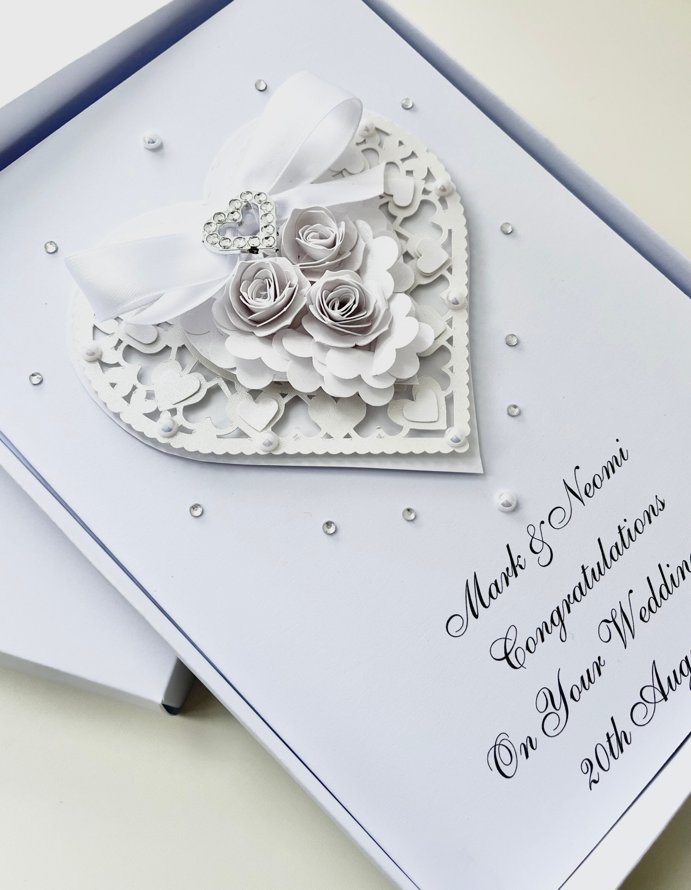 Luxury Handmade Personalised Wedding Day Card Anniversary Card Wedding ...