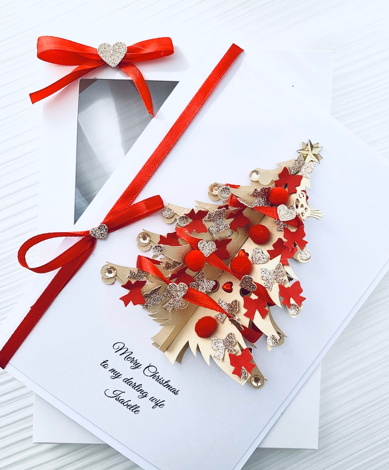 Handmade Personalised Christmas Card 3D Gift Box