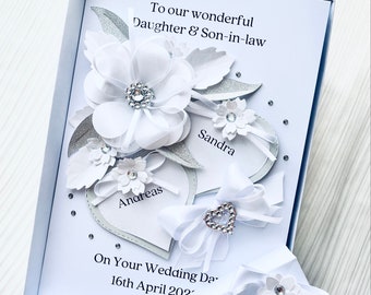 personalised wedding card  son and daughter  in law daughter & son in law couple friends 3d card with box