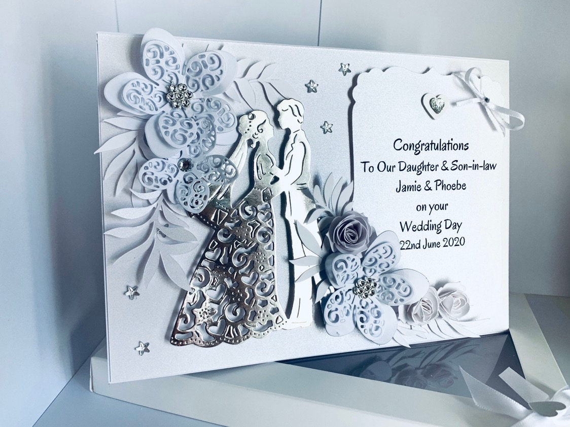 Handmade Personalised Wedding Card wedding Day Card gift Box - Etsy UK