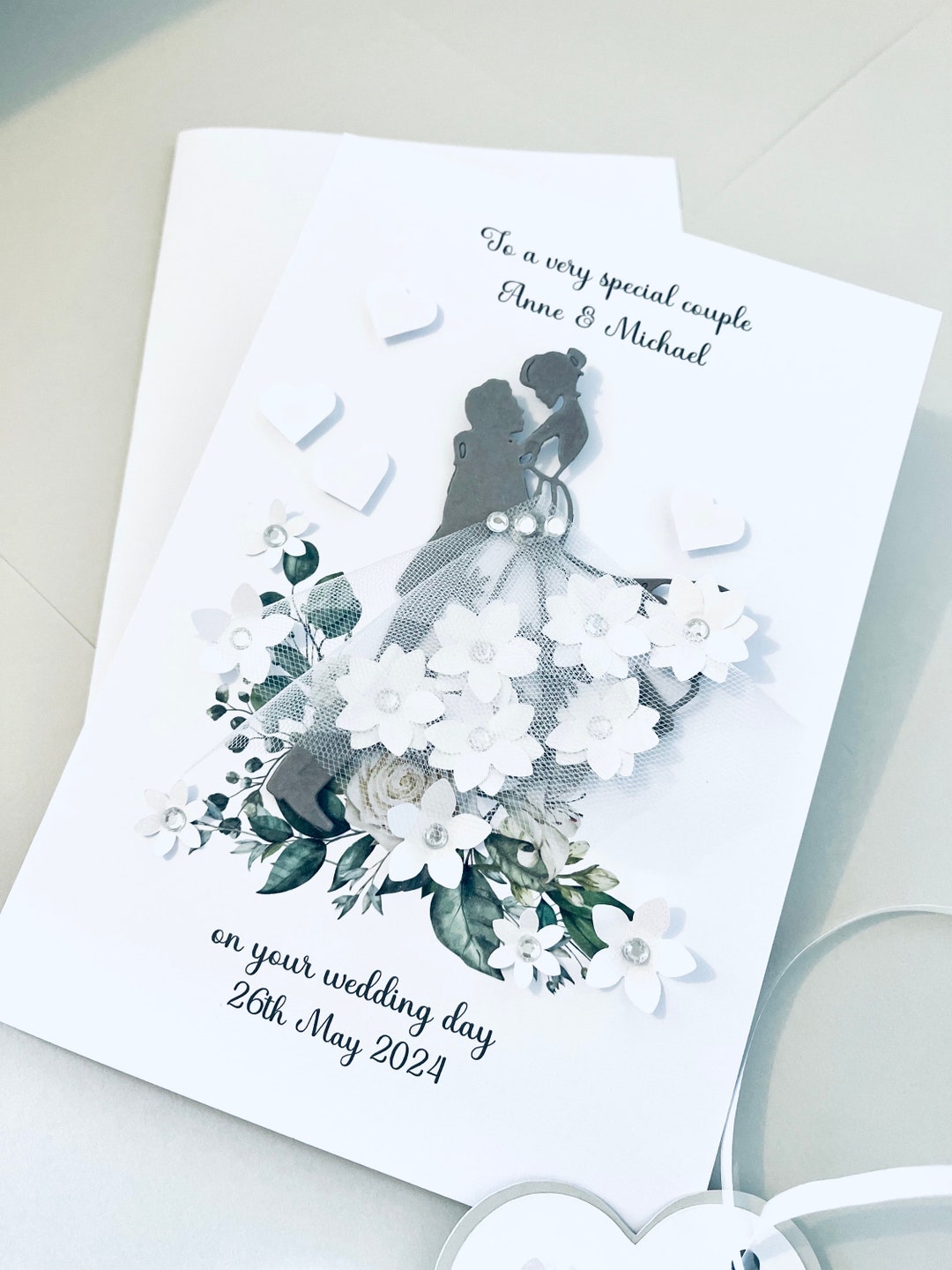 Personalised Wedding Card Handmade Luxury 3d Wedding Card - Etsy UK