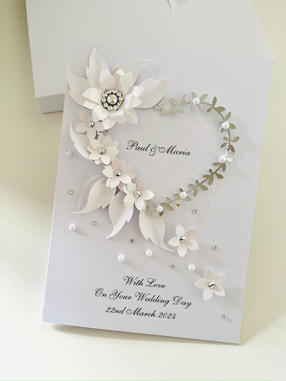 Wedding Day Card Luxury Handmade Personalised Card Engagement ...