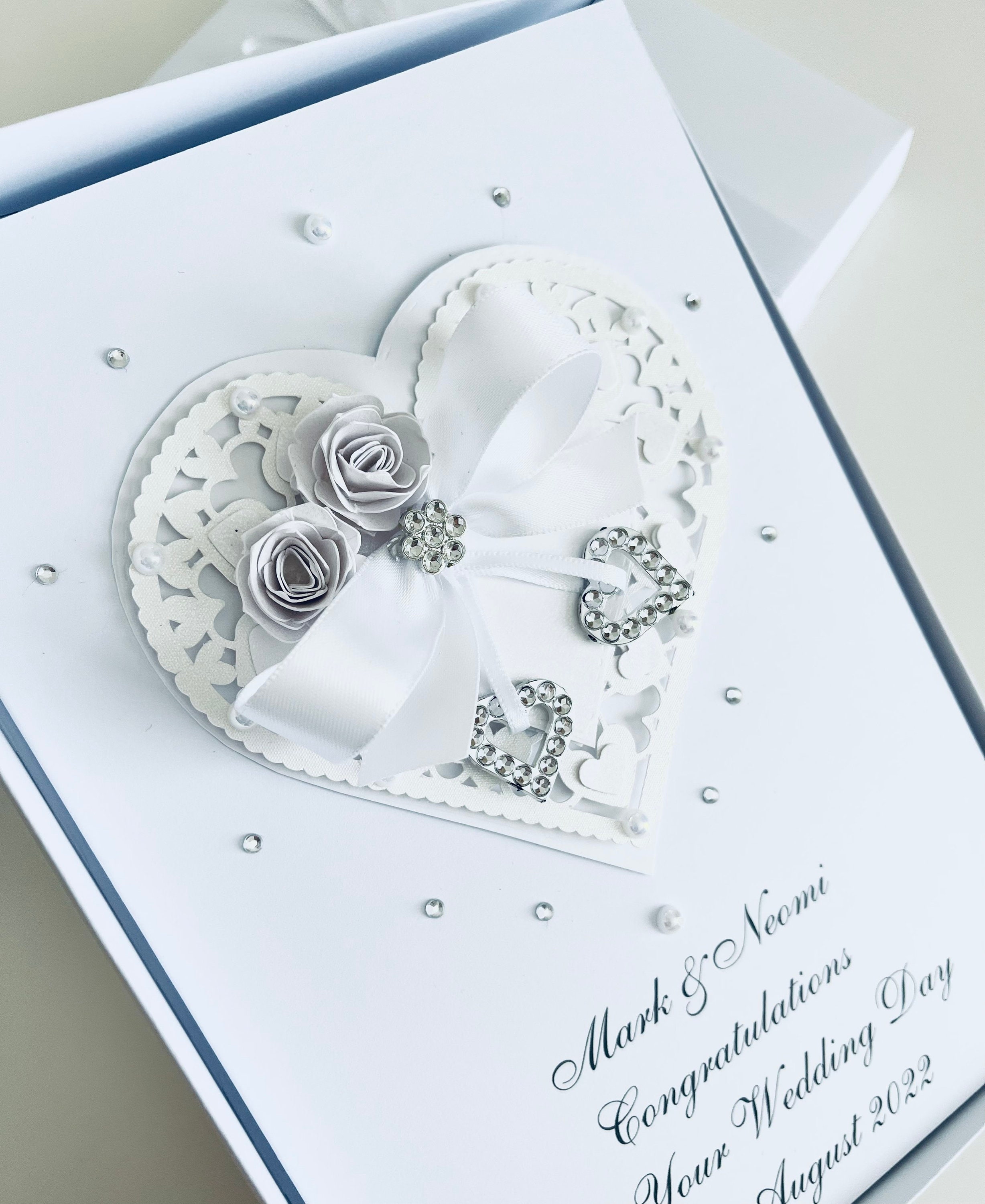 Luxury Handmade Personalised Wedding Day Card Anniversary Card Wedding ...