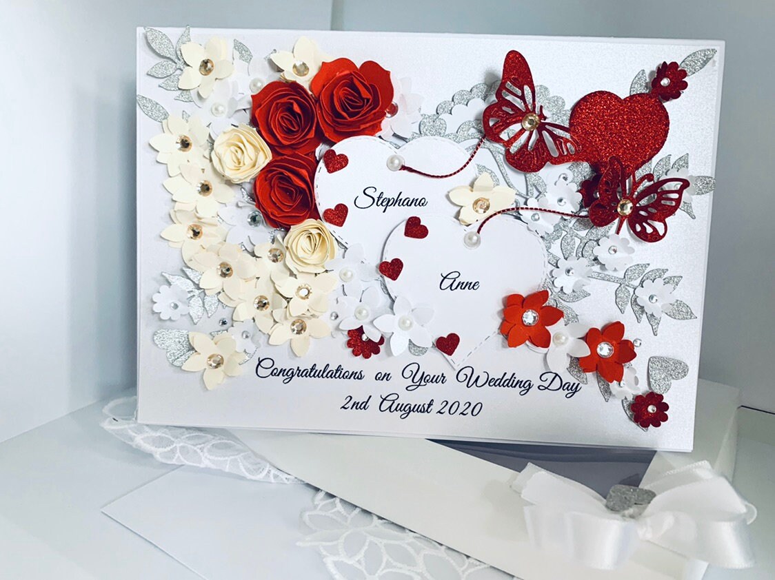 Luxury Handmade Personalised Wedding Card Gift Box Boxed Card Etsy