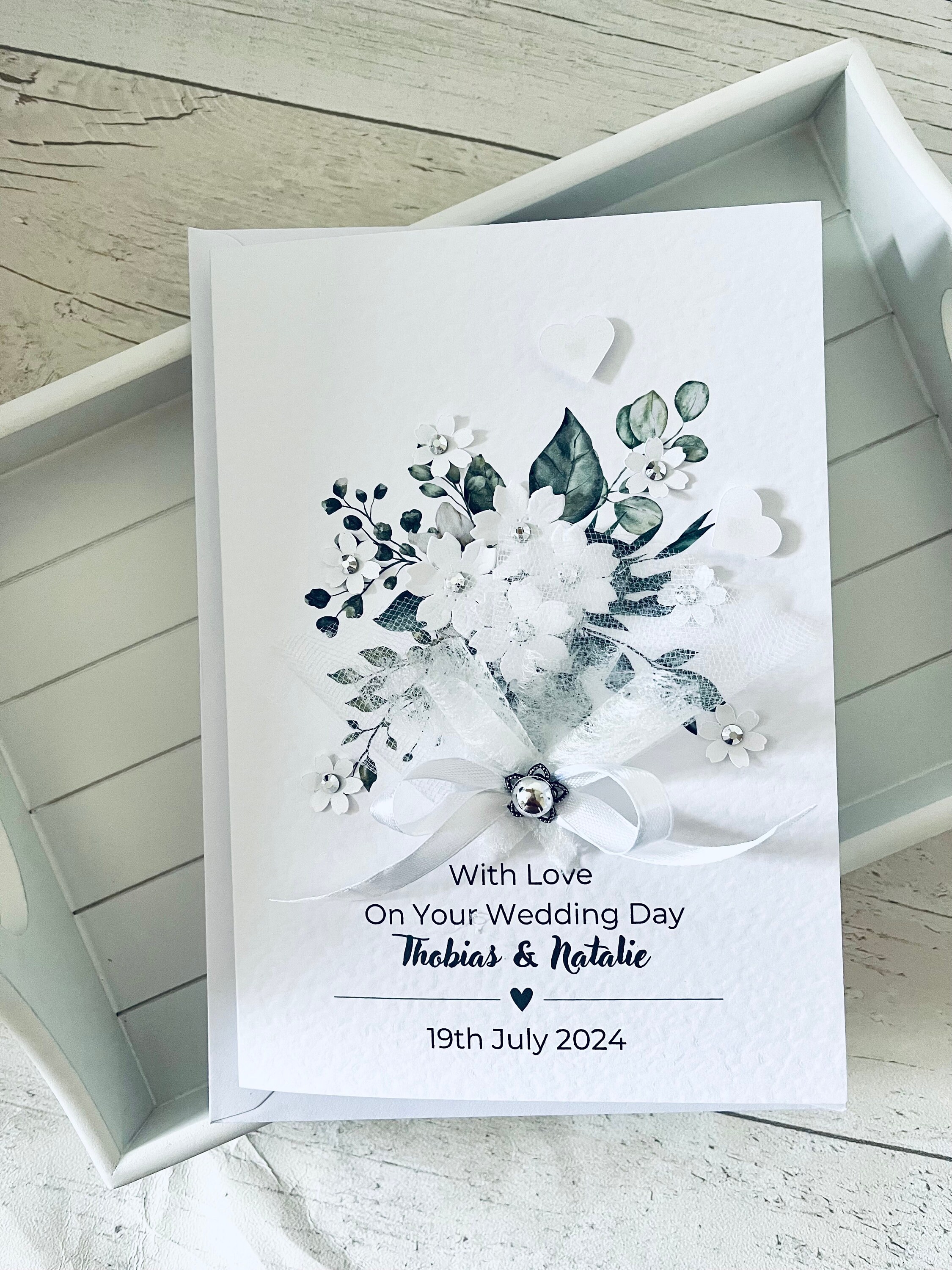 Personalised Wedding Card Handmade Luxury 3d Wedding Card - Etsy UK