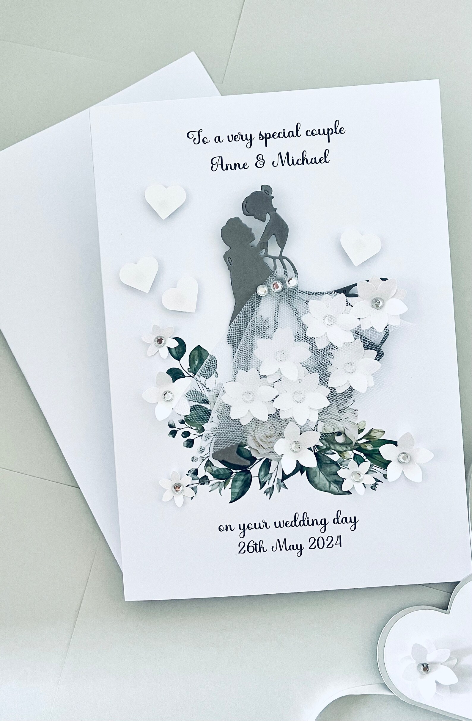 Personalised Wedding Card Handmade Luxury 3d Wedding Card - Etsy UK