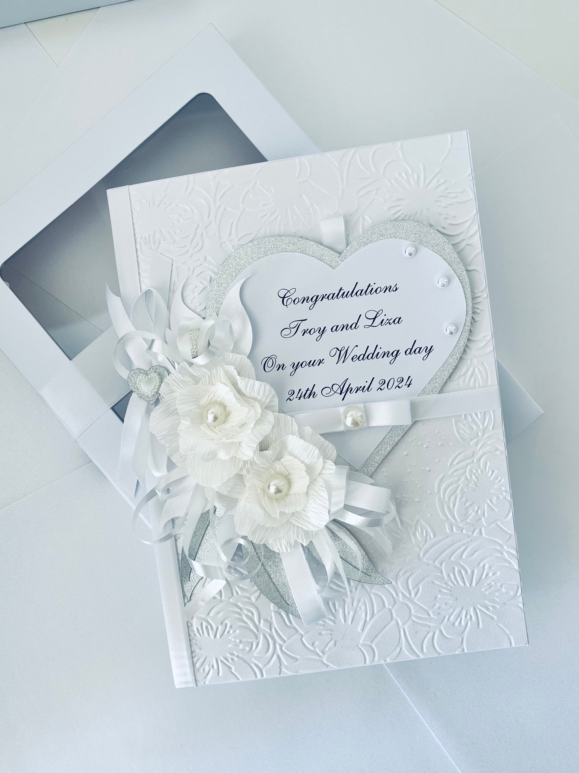 Wedding Day Card Luxury Handmade Personalised Card Engagement ...