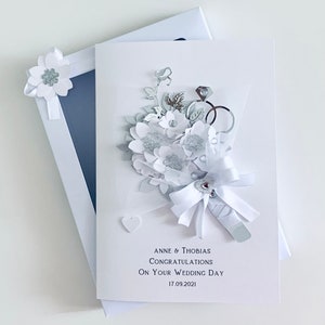 Handmade wedding card personalised for friends,special couple ,daughter ,son Luxury 3D card with box