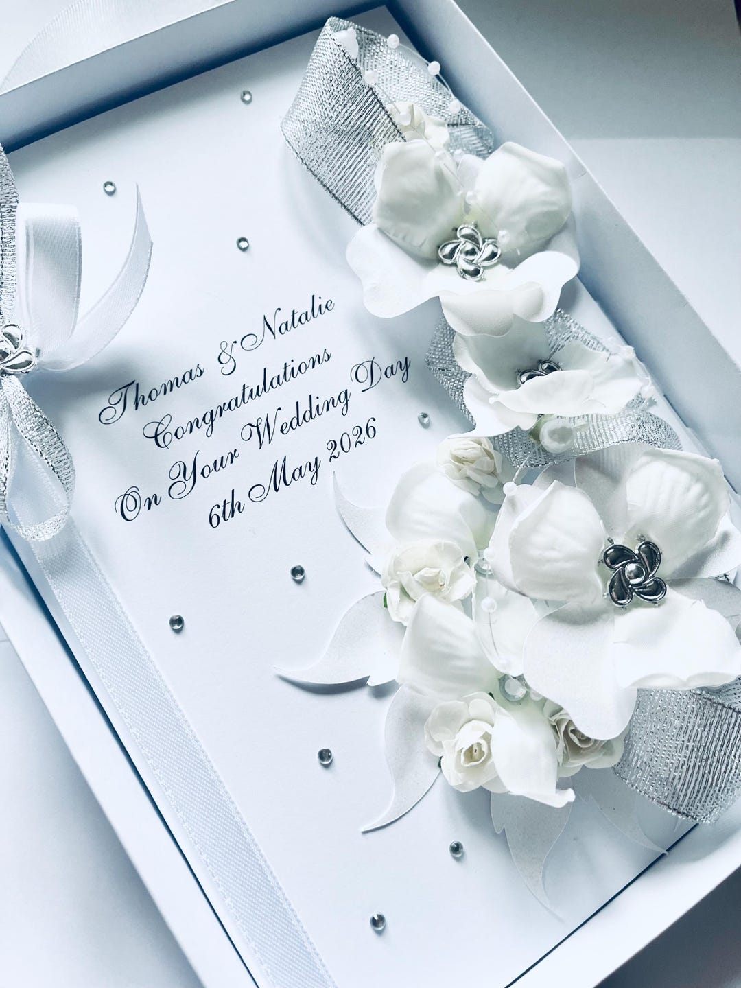 Handmade Wedding Day Card: Luxury 3D Floral Keepsake Box - Etsy UK