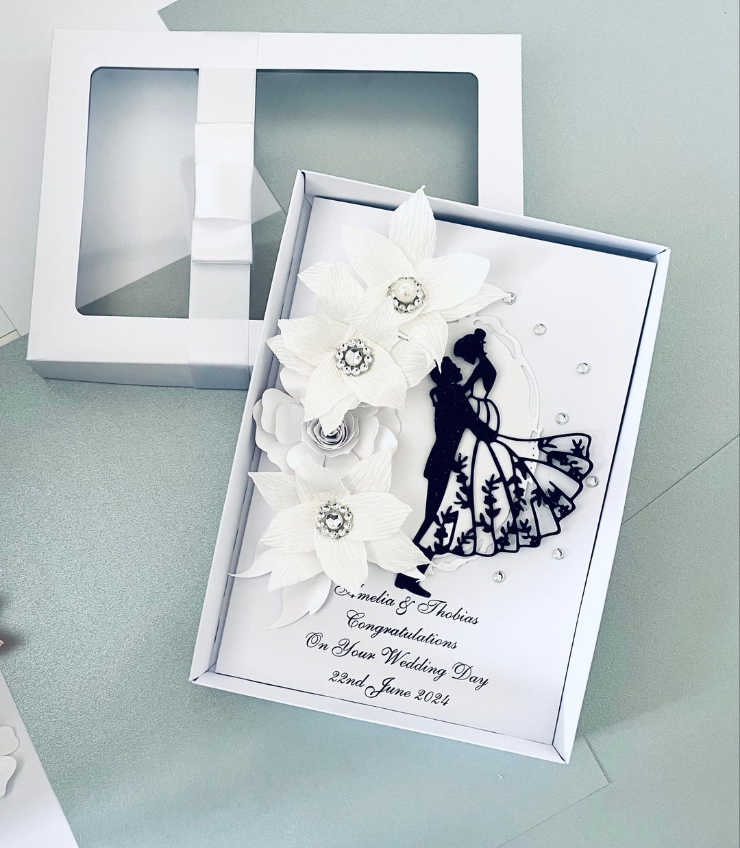 Personalised Wedding Card Handmade Luxury 3d Wedding Card Gift Box ...