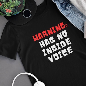 Funny Kids T-Shirt, Warning: Has No Inside Voice Kids Tee, Sarcastic Shirt, Back To School, Loud And Proud, Humorous Clothing, Statement Tee
