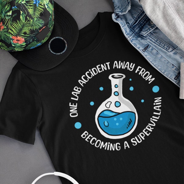 Funny Kids Tshirt, One Lab Accident Away From Becoming A Super Villain, Geekery, Back To School, Funny School Shirt, Science Nerd Gift