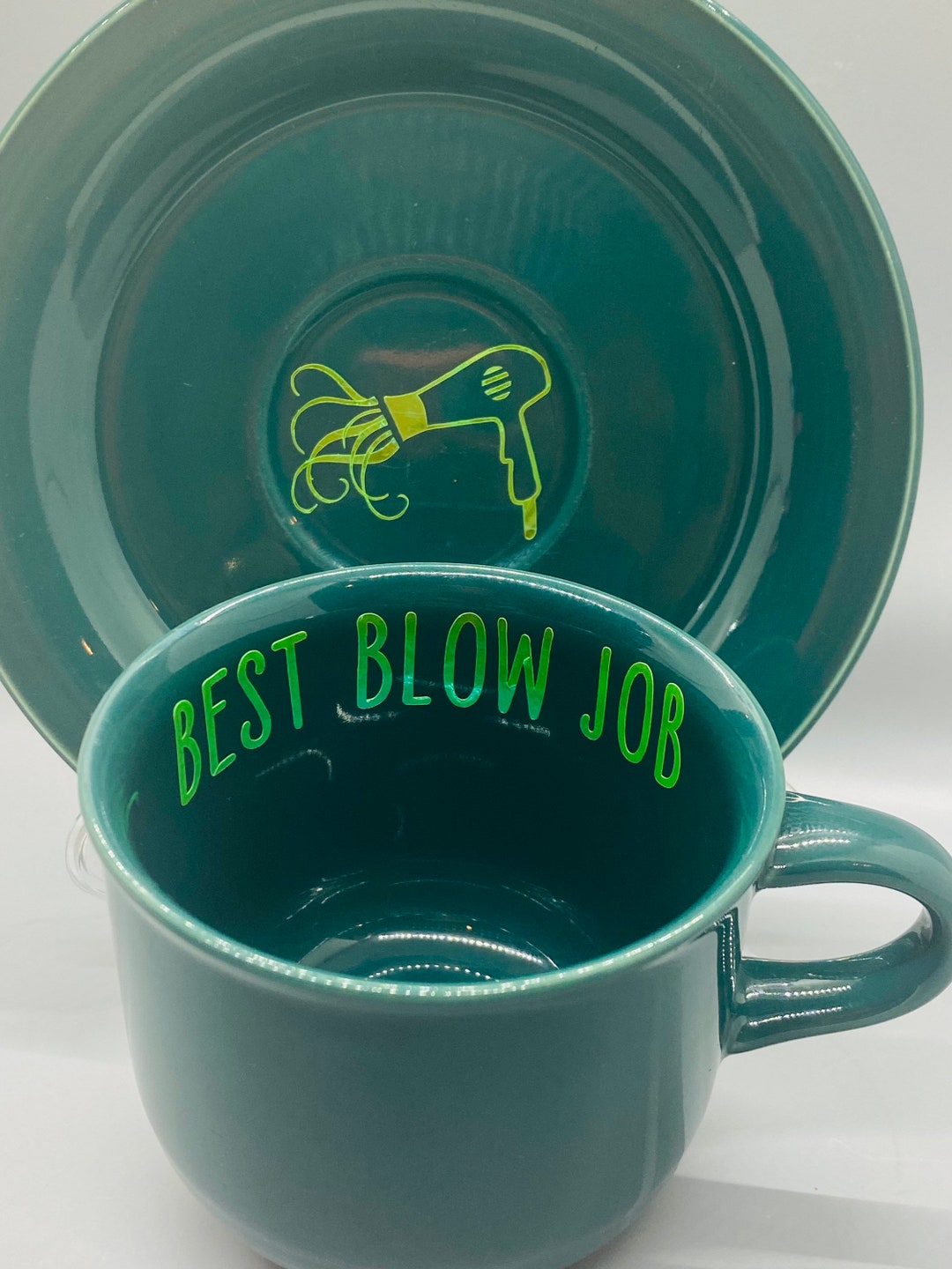 BEST BLOW JOB Vintage Dark Teal Teacup and Saucer Set With - Etsy