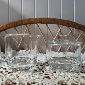 Vintage Joe Colombo Glass Sugar Bowl & Creamer Made in Italy | Arno