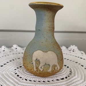 Pottery Elephant Vase | Studio Pottery Vase | Australian Pottery ...