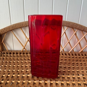 Vintage Red Art Glass Vase
