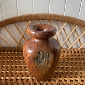 Vintage Wood Vase | Hand Turned Wooden Vase | Raw Wooden Vase