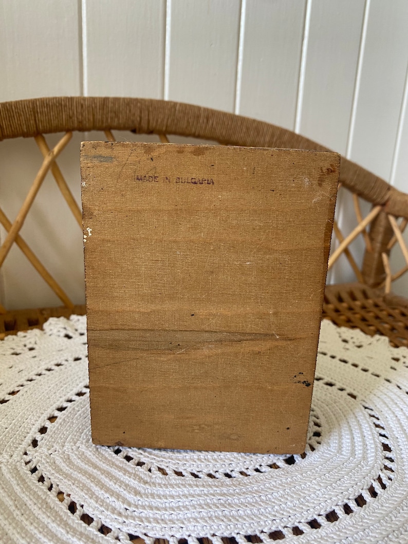 Vintage Wooden Pyrography Hinged Box | Made in Bulgaria | Keepsake Box bild 10