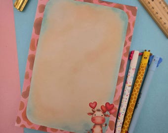 Handmade Notepad - I Love Moo - A5, 14.8 x 21 cm, 5.8 x 8.3 in