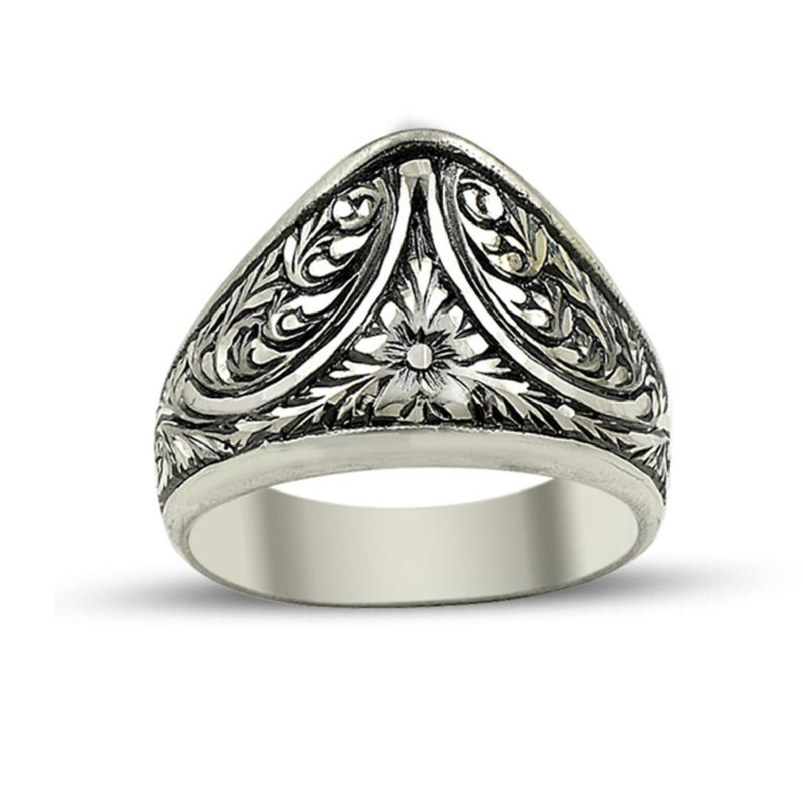 Archers Ring 100 Hand Carved Ring 925 Sterling Silver Etsy
