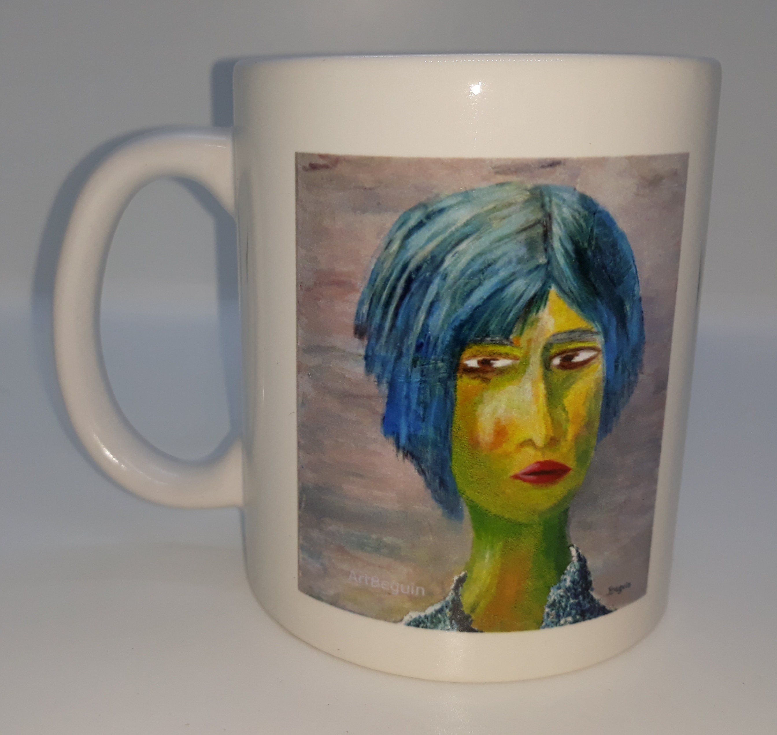 Impression Peinture+Citation Autre Face. Mug, Tasse à Thé, Café. Cadeau, Noël, Anniversaire, Amitié.